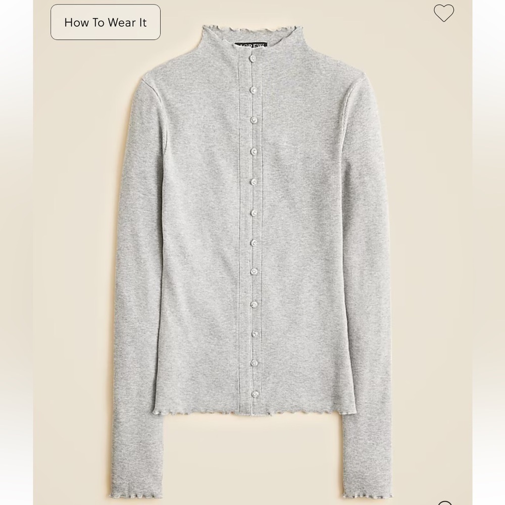 J crew Perfect rib cardigan top with jewel buttons